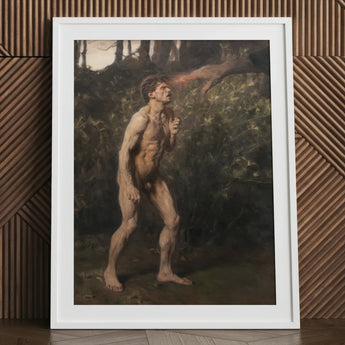 Cain - Julius Paulsen Fine Art Print / Canvas White Framed Nude Male Figure Painting, Advances, Prints