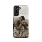 Cain - Wilhelm Von Gloeden Gay Samsung Case, Galaxy S21 / Matte, Phone Case Sepia-toned Nude Male Figure Seated Rocks
