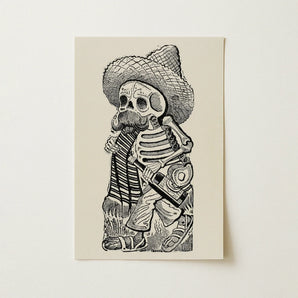 Calavera of Francisco Madero - Jose Guadalupe Posada Art Print / Canvas, Jose Guadalupe Posada, Calavera Bears Madero’s, Posada Art Print