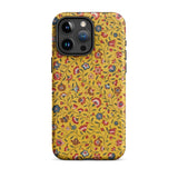 Carnations - Flower Pattern Fabric Phone Case Iphone 15 Pro Max / Matte Vibrant Yellow Phone Case Adorned Delicate Floral Pattern