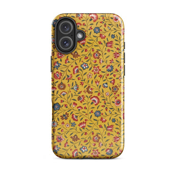 Carnations - Flower Pattern Fabric Phone Case Iphone 16 Plus / Gloss Vibrant Yellow Phone Case Adorned Delicate Floral Pattern Carnations