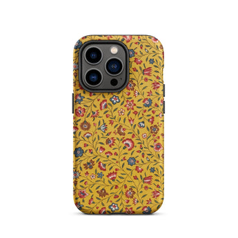 Carnations - Flower Pattern Fabric Phone Case Iphone 14 Pro / Matte Vibrant Yellow Phone Case Adorned Delicate Floral Pattern Carnations