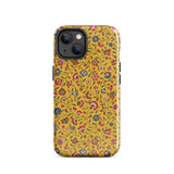 Carnations - Flower Pattern Fabric Phone Case Iphone 14 / Gloss Vibrant Yellow Phone Case Adorned Delicate Floral Pattern Carnations Flower