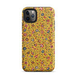 Carnations - Flower Pattern Fabric Phone Case Iphone 11 Pro Max / Matte Vibrant Yellow Phone Case Adorned Dense Intricate Floral Carnations