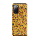 Carnations - Flower Pattern Fabric Phone Case Samsung Galaxy S20 Fe / Gloss Vibrant Yellow Phone Case Adorned Dense Intricate Floral