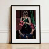 Carnival Mask - Max Beckmann Expressionism Art Print / Canvas Black-framed Stylized Portrait Woman Sunglasses Black, German, Beckmann’s