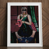 Carnival Mask - Max Beckmann Expressionism Art Print / Canvas Framed Stylized Portrait Woman Black Dress, German, Beckmann’s Prints