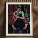 Carnival Mask - Max Beckmann Expressionism Art Print / Canvas Framed Stylized Portrait Woman Black Dress, German, Beckmann’s Prints