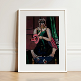 Carnival Mask - Max Beckmann Expressionism Art Print / Canvas Framed Art Print Stylized Portrait Woman Black Sunglasses Max Beckmann,