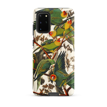 Carolina Parrots - John James Audubon Samsung Case, Galaxy S20 Plus / Matte, Smartphone Case Vibrant Parrot Illustration