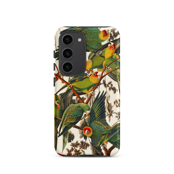 Carolina Parrots - John James Audubon Samsung Case, Galaxy S23 / Matte, Phone Case Colorful Illustration Parrots Branches