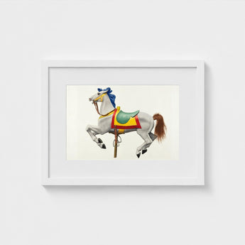 Carousel Horse - American Watercolor Art Print / Canvas Vibrant, Masterfully Rendered, 20th Century Prints