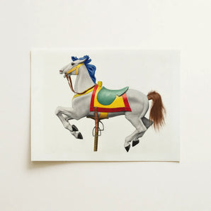 Carousel Horse - American Watercolor Art Print / Canvas, 16x12’’ / 41x31cm / Unframed / no Border, Posters Prints & Visual Artwork, Toby
