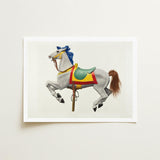 Carousel Horse - American Watercolor Art Print / Canvas Vibrant, Masterfully Rendered, 20th Century Prints