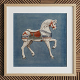 Carousel Horse - Stampa artistica ad acquerello di Henry Murphy / Tela, 12x12’’ / 31x31cm / Cornice naturale / Passe-partout, Poster, stampe e opere d’arte visiva,
