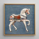 Carousel Horse - Henry Murphy Watercolor Art Print / Canvas, 12x12’’ / 31x31cm / Natural Frame, Posters Prints & Visual Artwork, Toby Leon