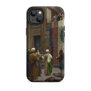 Carpet Seller of Cairo - Jean-leon Gerome Phone Case Iphone 14 Plus / Matte Vibrant Painting Oriental Street Scene, Beneath Gérôme’s Brush,