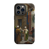 Carpet Seller of Cairo - Jean-leon Gerome Phone Case Iphone 14 Pro Max / Matte Black Smartphone Classical Painting People Traditional