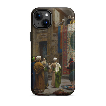 Carpet Seller of Cairo - Jean-leon Gerome Phone Case Iphone 15 Plus / Matte Black Iphone Case Vibrant Orientalist Painting Gerome Case,