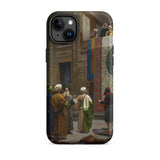 Carpet Seller of Cairo - Jean-leon Gerome Phone Case Iphone 15 Plus / Matte Black Iphone Case Vibrant Orientalist Painting Gerome Case,