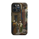 Carpet Seller of Cairo - Jean-leon Gerome Phone Case Iphone 15 Pro Max / Matte Smartphone Case Classical Painting Outdoor Gerome Iphone