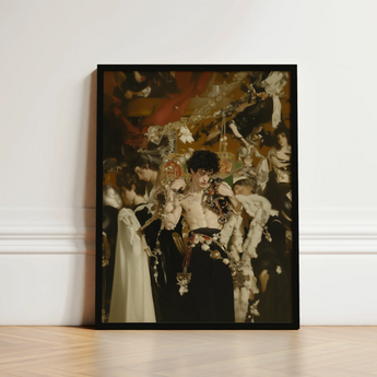 Black-framed Art Print Man Ornate Gold-embellished Attire Dramatic Surreal Gay Baroque, Dream Incarnate
