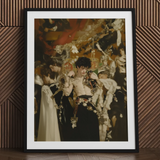Carte Blanche - Surreal Gay Baroque Art Print / Canvas Black-framed Art Print White Classical Painting Shirtless Man Surreal Gay Baroque,