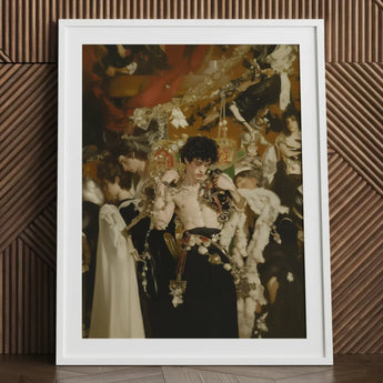 Carte Blanche - Surreal Gay Baroque Art Print / Canvas White-framed Classical Painting Young Man Adorned, Dream Incarnate Prints