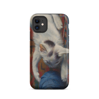 Cat with Ball of Wool - Richard Muller Phone Case Iphone 11 / Matte Cat-themed Phone Case Richard Muller Iphone, Woolen World Unspooling,