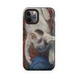 Cat with Ball of Wool - Richard Muller Phone Case Iphone 11 Pro / Matte Phone Case Cat Yarn Design Richard Muller Iphone, Woolen World