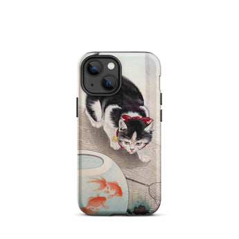 Cat and Goldfish Bowl - Ohara Koson Phone Case, Iphone 13 Mini / Matte, Mobile Cases, Toby Leon