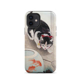 Cat and Goldfish Bowl - Ohara Koson Phone Case Iphone 12 / Matte, Koson’s Feline Tableau, Lacquered Ink Mid-stroke Mobile Cases