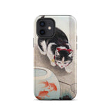 Cat and Goldfish Bowl - Ohara Koson Phone Case Iphone 12 / Matte Cat Goldfish Phone Case Koson Iphone Case, Ohara Koson’s Feline Tableau,