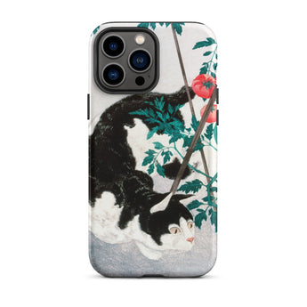 Kat met Tomatenplant - Hiroaki Takahashi iPhone-hoesje, 13 Pro Max / Mat, Telefoonhoesjes, Toby Leon