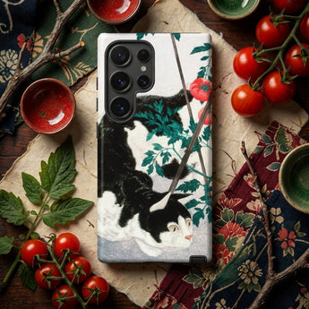 Cat with Tomato Plant - Hiroaki Takahashi Phone Case, Mobile Cases, Toby Leon