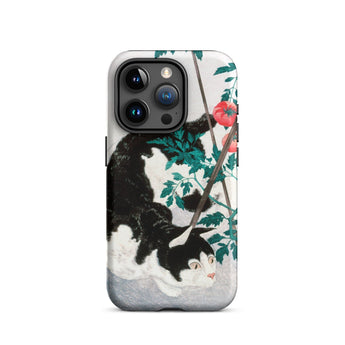 Cat with Tomato Plant - Hiroaki Takahashi Phone Case Iphone 15 Pro / Matte Cat Tomato Plant Phone Case Hiroaki Takahashi Rendering, Inked