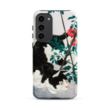Cat with Tomato Plant - Hiroaki Takahashi Phone Case Samsung Galaxy S23 Plus / Matte Black White Cat Phone Case Detailed Illustration