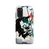 Cat with Tomato Plant - Hiroaki Takahashi Phone Case Samsung Galaxy S20 / Matte Black White Cat Phone Case Vintage-style Illustration
