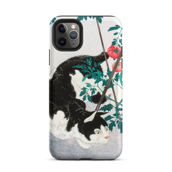 Cat with Tomato Plant - Hiroaki Takahashi Phone Case Iphone 11 Pro Max / Matte Phone Case Cat Tomato Design Hiroaki Takahashi Rendering,