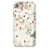 Cats - Utagawa Kuniyoshi Ukiyo-e Phone Case Iphone 8 / Matte Phone Case Pattern Illustrated Cats Poses Japanese Text Utagawa Kuniyoshi’s
