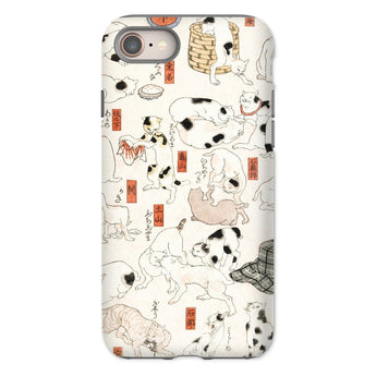 Cats - Utagawa Kuniyoshi Ukiyo-e Phone Case Iphone 8 / Matte Phone Case Pattern Illustrated Cats Poses Japanese Text Utagawa Kuniyoshi’s