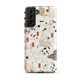 Cats - Utagawa Kuniyoshi Ukiyo-e Phone Case Samsung Galaxy S21 Plus / Matte Cream-colored Phone Case Detailed Illustration Cats Traditional