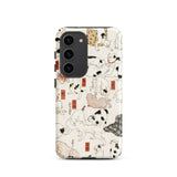 Cats - Utagawa Kuniyoshi Ukiyo-e Phone Case Samsung Galaxy S23 / Matte Cream-colored Phone Case Detailed Illustration Cats Black White