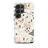 Cats - Utagawa Kuniyoshi Ukiyo-e Phone Case Samsung Galaxy S25 Ultra / Matte Cream-colored Phone Case Detailed Illustration Cats