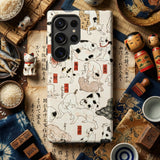Cats - Utagawa Kuniyoshi Ukiyo-e Phone Case White Phone Case Adorned Delicate Black Ink Illustration Utagawa Kuniyoshi’s Whimsical Feline,