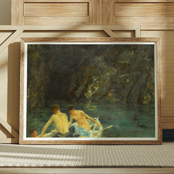 The Cavern - Henry Scott Tuke Art Print / Canvas, Henry Scott Tuke, Henry Scott, Scott Tuke, Cavern Seals Sun-bronzed, Seals Sun-bronzed