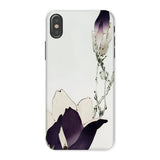 Purple Magnolia - Watanabe Seitei Bijutsu Sekai Art Iphone Case x / Matte Phone Case Delicate Purple White Floral Design Watanabe Seitei,