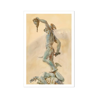 Cellini’s Perseus - John Singer Sargent Art Print / Canvas Watercolor Painting Perseus Head Medusa John Singer Sargent, Sargent Art Print,
