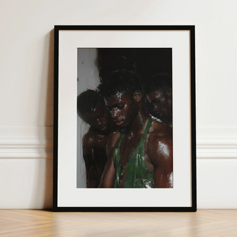 Centerfold - Gay Black Lovers Art Print / Canvas, 12x16’’ / 31x41cm / Frame / Matboard, Posters Prints & Visual Artwork, Toby Leon
