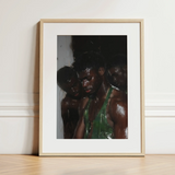 Centerfold - Gay Black Lovers Art Print / Canvas, 12x16’’ / 31x41cm / Natural Frame / Matboard, Posters Prints & Visual Artwork, Toby Leon